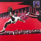 Rubens Gerchman, A Estética do Futebol - Leônidas da Silva "O Diamante Negro", 1997, óleo sobre tela