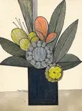 Vaso com Flores by Aldemir Martins, 1963, nanquim e aquarela sobre papel, offered Feb 2022