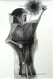 Cangaceiro by Aldemir Martins, 1966, nanquim sobre papel, offered Feb 2022