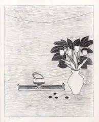 Eleonore Koch, Natureza Morta, 1976, desenho a carvão
