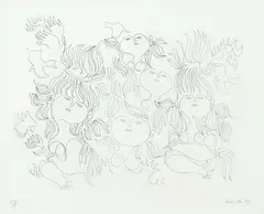 As Vênus e os Pásaros by Milton Dacosta, 1963, litografia sobre papel, offered Nov 2021