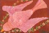 Elza O. S., Pássaro Rosa, óleo sobre placa