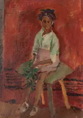Mulher Sentada by Emeric Marcier, óleo sobre tela, offered Nov 2021