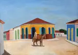 Paisagem da Bahia by Di Cavalcanti, 1962, óleo sobre tela, offered Nov 2021
