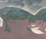 Chen Kong Fang, Paisagem, óleo sobre tela