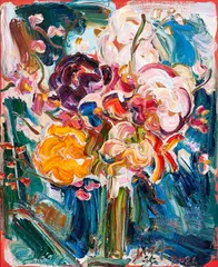 Vaso de Flor by Sou Kit Gom, 2021, óleo sobre tela, offered Nov 2021