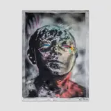 Sofia Borges, Retratos da Pequena Bailarina de Degas #1, da série Estudos Alquímicos, 2021, guache, giz pastel e folha de ouro sobre fotografia impressa em seda