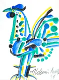 Galo by Aldemir Martins, 1986, acrílica sobre papel, offered Oct 2021