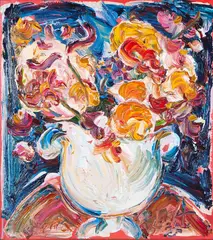Vaso com Flores by Sou Kit Gom, 2018, acrílica sobre tela, offered Oct 2021