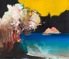 Paisagem by Yugo Mabe, 1993, acrílica sobre placa, offered Oct 2021