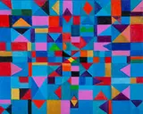 Tan Gran em Rosa e Azul by Marysia Portinari, 2021, óleo sobre tela, offered Oct 2021