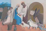 Natividade by Fulvio Pennacchi, 1989, óleo sobre eucatex, offered Oct 2021