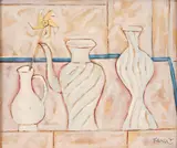 Vasos by Chen Kong Fang, 1987, óleo sobre tela, offered Oct 2021