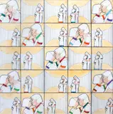 Samuel Szpigel, Abraços e Beijos, 2013, técnica mista desenho e acrílica