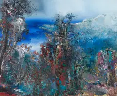 Sem Título by Yugo Mabe, 2000, óleo sobre tela, offered Oct 2021