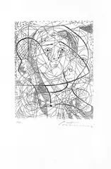 Cabeça de Homem by Candido Portinari, 1946, gravura em água-forte sobre papel, offered Oct 2021