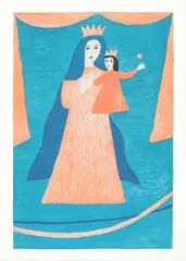 Madona by Alfredo Volpi, gravura em metal, offered Oct 2021