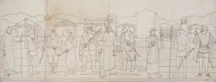Canudos by Clóvis Graciano, nanquim sobre papel, offered Oct 2021