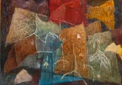 Henrique Boese, Abstrato, óleo sobre placa