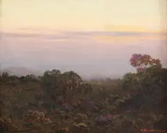 Paisagem by Clodomiro Amazonas, óleo sobre cartão, offered Oct 2021