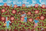 Colheita by Maria Auxiliadora da Silva, 1973, acrílica sobre placa, offered Oct 2021