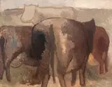 Lasar Segall, Les Vachettes, 1931, óleo sobre tela colado em cartão