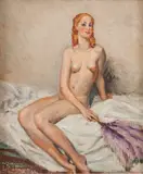 Leopoldo Gotuzzo, Nu Feminino, 1942, óleo sobre tela