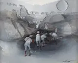 Satyro Marques, Garimpeiros, 1986, óleo sobre tela