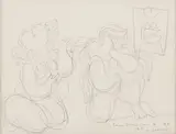 Mulheres by Milton Dacosta, 1963, grafite sobre papel, offered Jul 2021