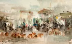 Paisagem by Gilana, 1985, aquarela sobre papel, offered Jul 2021