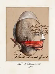 Parole D‘une Fait by Tide Hellmeister, 1982, técnica mista sobre papel, offered Jul 2021