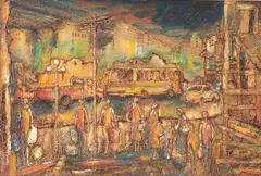 Wanderley Ciuffi, Sem Título, resina e colagem sobre placa