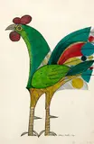 Aldemir Martins, Galo, 1967, técnica mista sobre papel