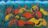 Boiada by José Antônio da Silva, 1983, óleo sobre tela, offered Jul 2021