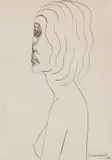 Perfil by Di Cavalcanti, 1966, nanquim sobre papel, offered Jul 2021