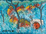Carro de Boi by José Antônio da Silva, 1981, óleo sobre tela, offered Jul 2021