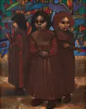 Angel Cestac, 3 Meninas, 1983, óleo sobre tela