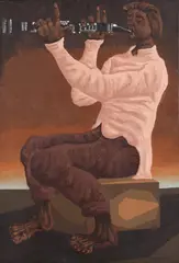 Clarinetista by Clóvis Graciano, 1972, óleo sobre tela, offered Jul 2021