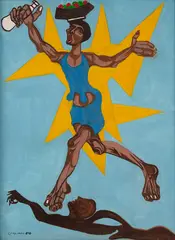 Figuras by Clóvis Graciano, 1980, óleo sobre tela, offered Jul 2021