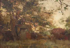 Untitled by Paisagem, óleo sobre madeira, offered Jul 2021