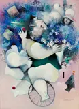 Alexandre Rapoport, Figura com Flores, óleo sobre tela
