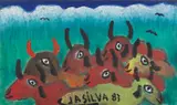 Boiada by José Antônio da Silva, 1983, óleo sobre tela, offered Jul 2021