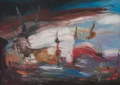 Abstrato by Wega Nery, 1979, óleo sobre tela, offered Jul 2021