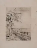 Candido Portinari, Paisagem, gravura a ponta seca sobre papel