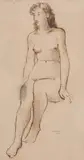 Nú Feminino by Fulvio Pennacchi, 1940, nanquim sobre papel, offered Jul 2021