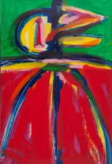 Man by Ivald Granato, 1993, óleo sobre papel colado em tela, offered Jul 2021