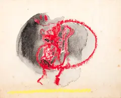 Abstrato by Manabu Mabe, óleo diluído sobre cartão, offered Jul 2021