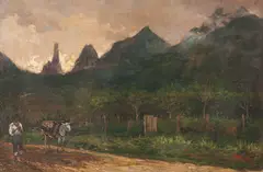 Theresópolis - Serra dos Órgãos by Henrique Bernardelli, 1895, óleo sobre tela, offered Jul 2021