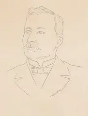 Silvio Romero - Série Retratos para Ilustração by Tarsila do Amaral, nanquim sobre papel, offered Jul 2021