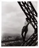 Peter Lindbergh, Mathilde on Eiffel Tower - Homage to Erwin Blumenfeld + Marc Riboud